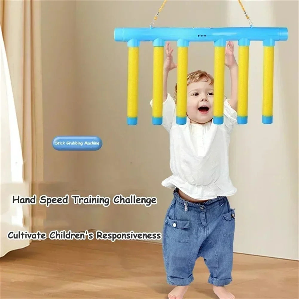 Reflex Drop Sticks Challenge Game for Hand-Eye Coordination and Reaction Training - Adjustable Speed Catching Stick for All Ages