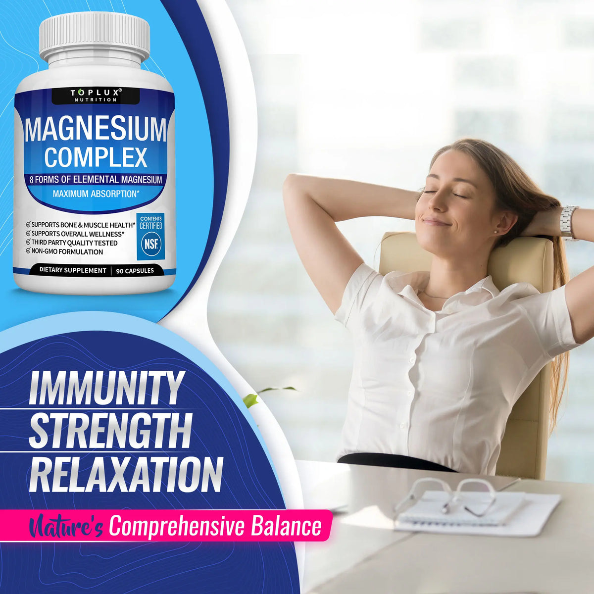 Toplux Magnesium Complex 8 Essential Magnesium Supplement