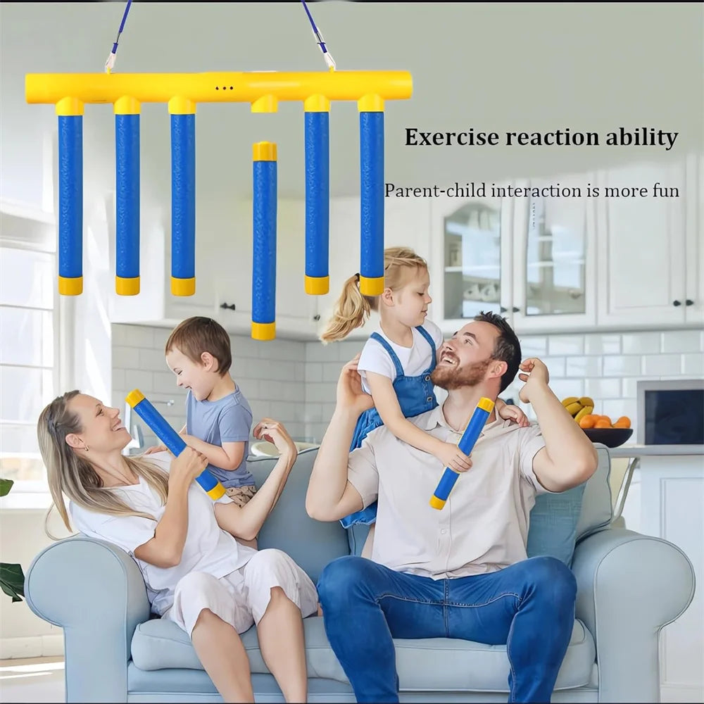 Reflex Drop Sticks Challenge Game for Hand-Eye Coordination and Reaction Training - Adjustable Speed Catching Stick for All Ages