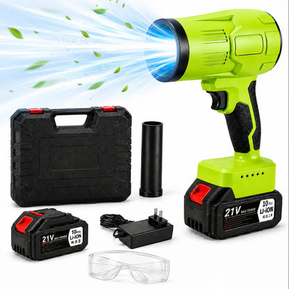 21V Cordless Turbo Jet Blower with Pure Copper Brushless Motor, Drying & Cleaning Power Tool for Car Wash, Garden Maintenance, Holiday Gift Option