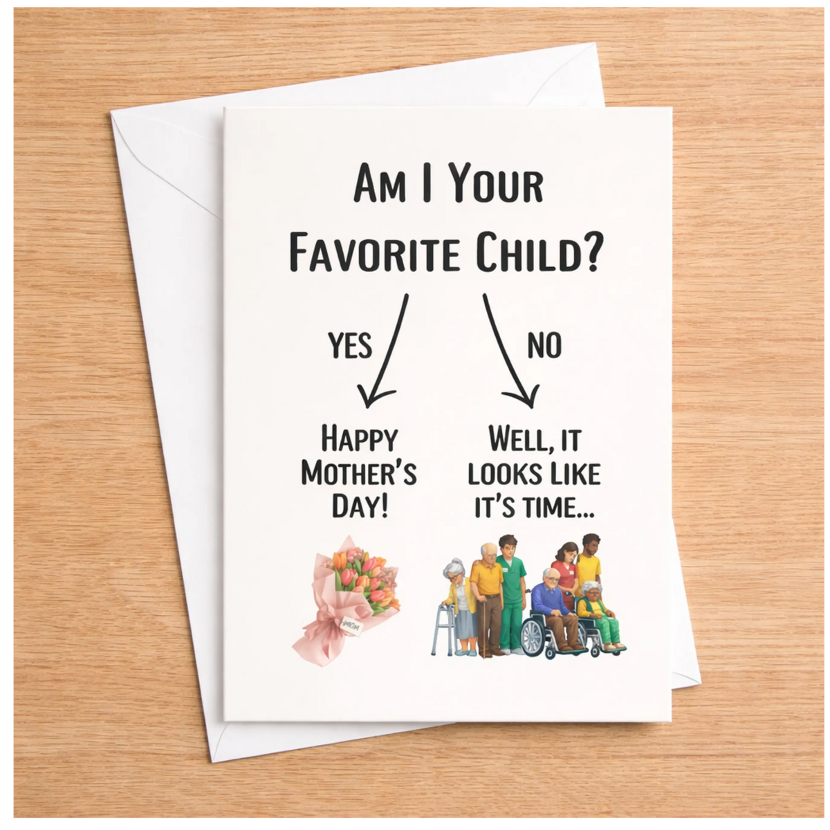 Funny Mothers Day Card for Mom - Gag Gift Card, Blank Inside, Ready to Gift Humorous Mothers Day Card for Mom, Funny Greeting Card, Blank inside with Envelope Funny Card for Mom, Mothers Day Greeting Card, Blank Inside