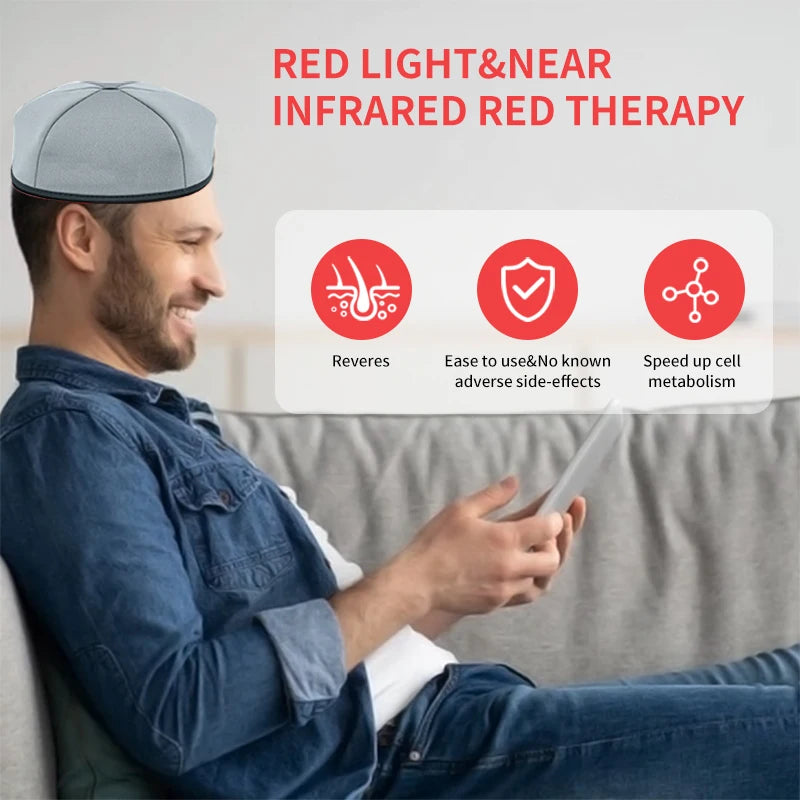 Red Light and Near Infrared Therapy Cap for Hair Growth - Pigarlic Natural Device