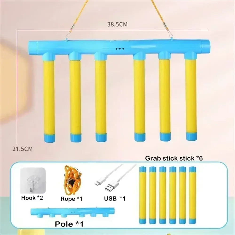 Reflex Drop Sticks Challenge Game for Hand-Eye Coordination and Reaction Training - Adjustable Speed Catching Stick for All Ages