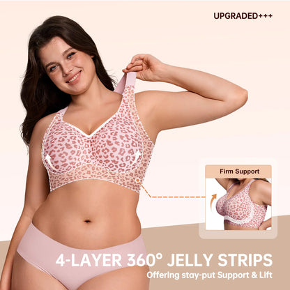 Experience Unmatched Comfort with OEAK Women's Wirefree Full Coverage Jelly Bras - The Perfect Everyday Padded T-Shirt Bra