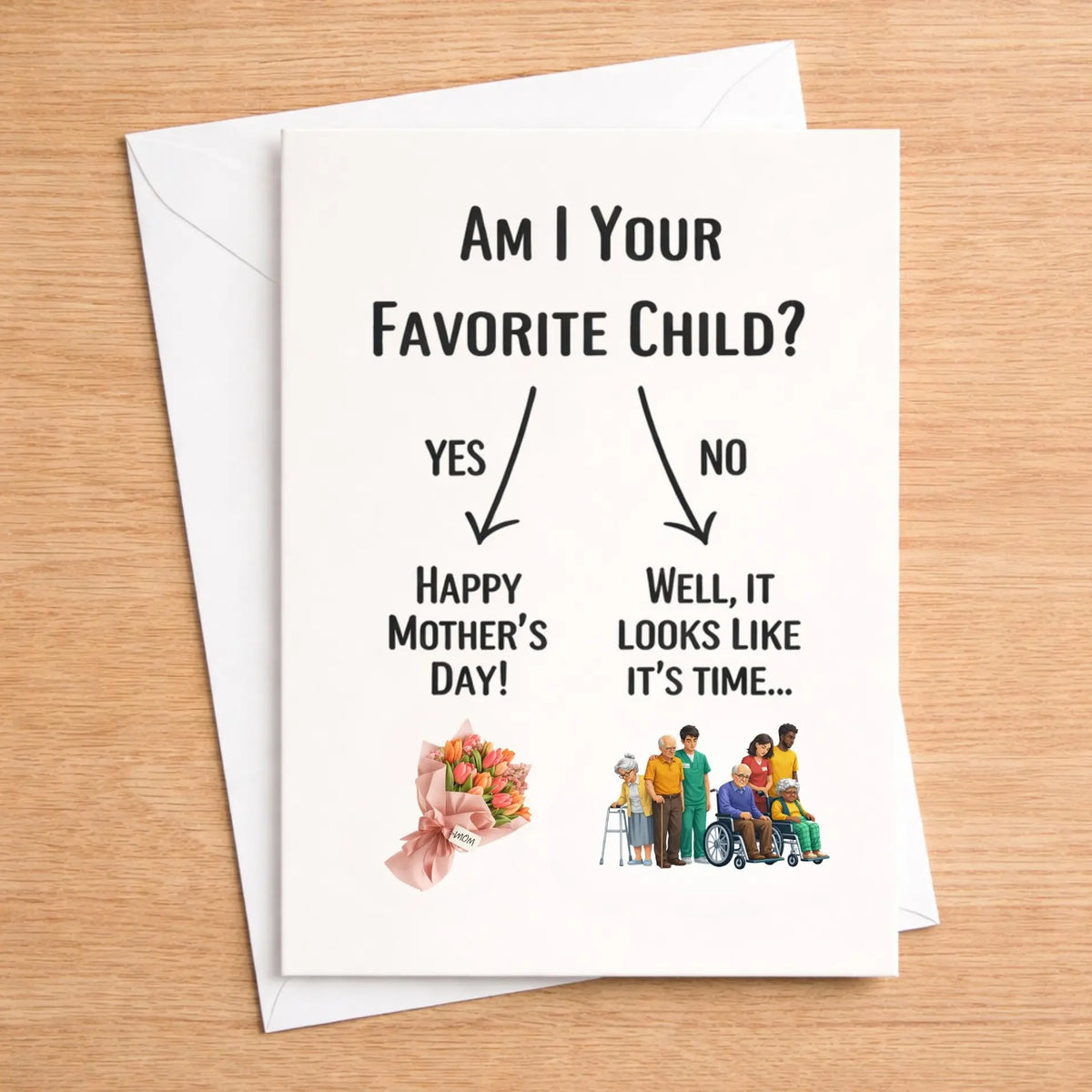 Funny Mothers Day Card for Mom - Gag Gift Card, Blank Inside, Ready to Gift Humorous Mothers Day Card for Mom, Funny Greeting Card, Blank inside with Envelope Funny Card for Mom, Mothers Day Greeting Card, Blank Inside