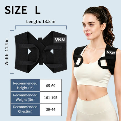 VKN Shoulder Straps - Posture Support Straps for Men & Women – Elastic Back Support, Straight Back Support, Use at Home or in Office (S-XXL)